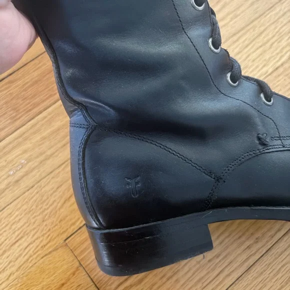 Frye Melissa Black Lace Up Boots - Picture 5 of 6